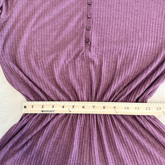 Victoria's Secret Romper Pajama Size L Burgundy Loungewear Ribbed Henley Style - Picture 13 of 13